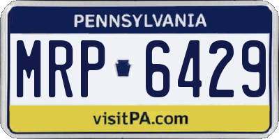 PA license plate MRP6429