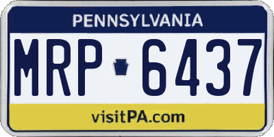 PA license plate MRP6437