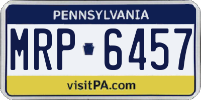 PA license plate MRP6457