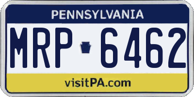 PA license plate MRP6462