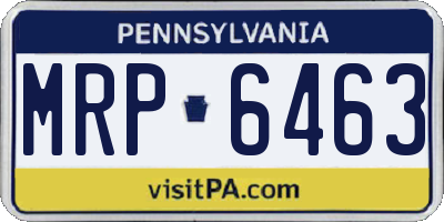 PA license plate MRP6463