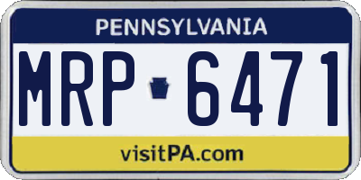 PA license plate MRP6471