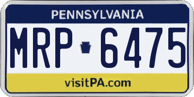 PA license plate MRP6475
