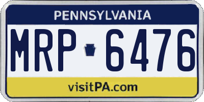 PA license plate MRP6476
