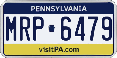 PA license plate MRP6479