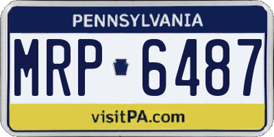 PA license plate MRP6487