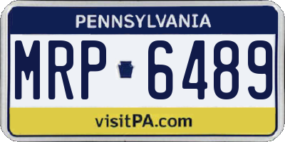 PA license plate MRP6489