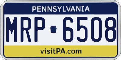 PA license plate MRP6508