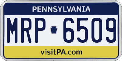 PA license plate MRP6509