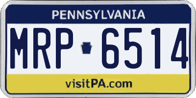 PA license plate MRP6514