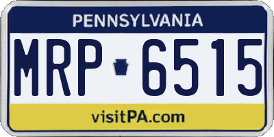PA license plate MRP6515
