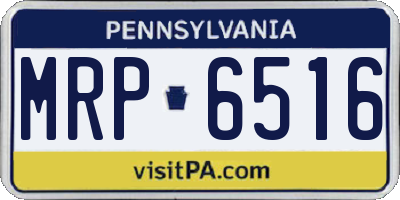 PA license plate MRP6516