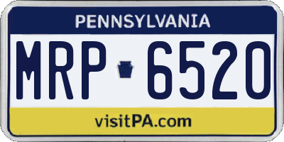PA license plate MRP6520