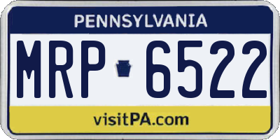 PA license plate MRP6522