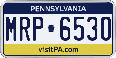 PA license plate MRP6530