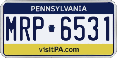 PA license plate MRP6531