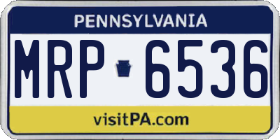 PA license plate MRP6536