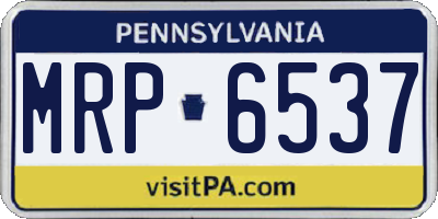 PA license plate MRP6537