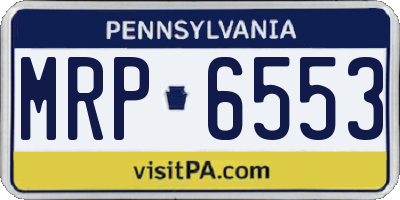 PA license plate MRP6553