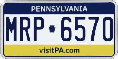 PA license plate MRP6570