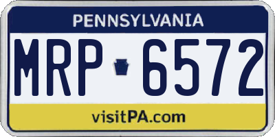 PA license plate MRP6572