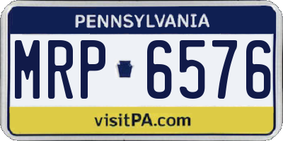 PA license plate MRP6576