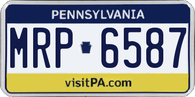 PA license plate MRP6587