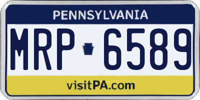 PA license plate MRP6589