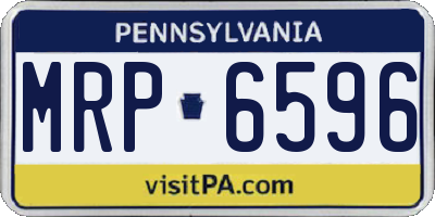 PA license plate MRP6596