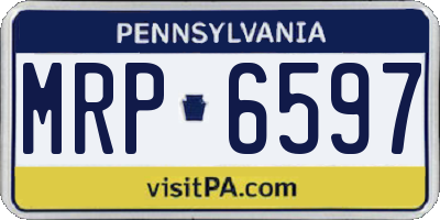 PA license plate MRP6597
