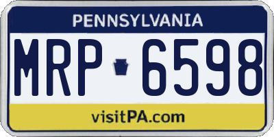 PA license plate MRP6598