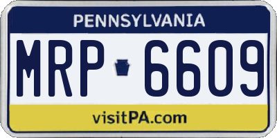 PA license plate MRP6609