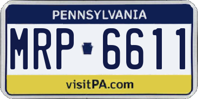 PA license plate MRP6611