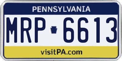 PA license plate MRP6613