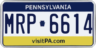 PA license plate MRP6614