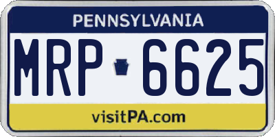 PA license plate MRP6625