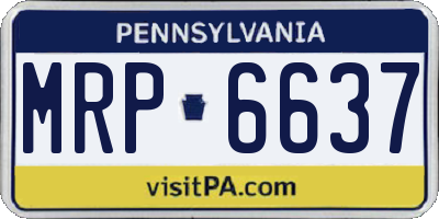 PA license plate MRP6637
