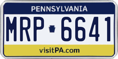 PA license plate MRP6641
