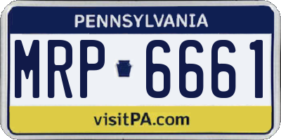 PA license plate MRP6661