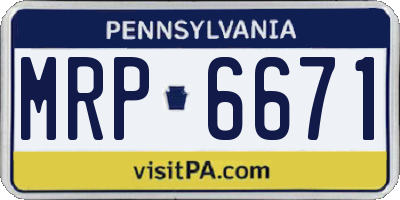 PA license plate MRP6671