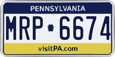 PA license plate MRP6674