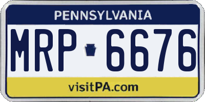 PA license plate MRP6676