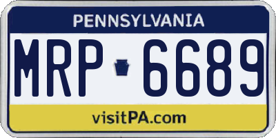 PA license plate MRP6689
