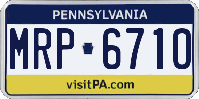 PA license plate MRP6710
