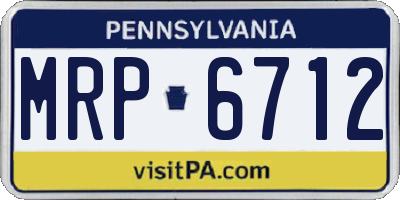 PA license plate MRP6712