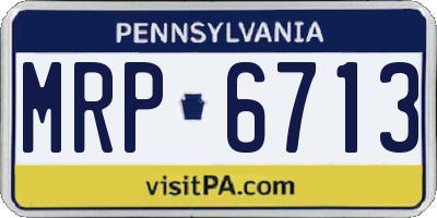 PA license plate MRP6713