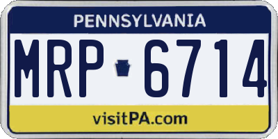 PA license plate MRP6714