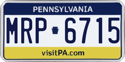 PA license plate MRP6715