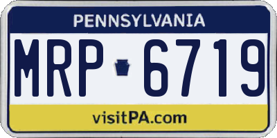 PA license plate MRP6719