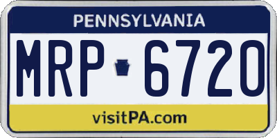 PA license plate MRP6720